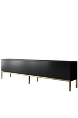 TV Meubels - TV Meubel Lord Zwart Goud Melamine 180x47x30 cm - Dimehouse