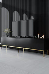 Furniture Set Black Lord - Coffee Table + TV Cabinet + Dresser - Golden Frame
