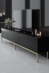 Furniture Set Black Lord - Coffee Table + TV Cabinet + Dresser - Golden Frame