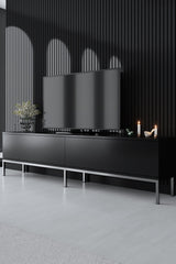 Furniture Set Black Lord - Coffee Table + TV Cabinet + Sideboard - Silver Frame
