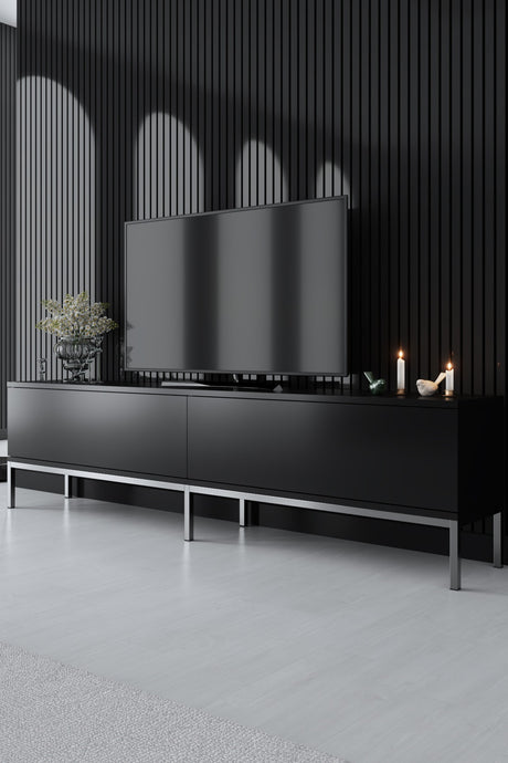 Furniture Set Black Lord - Coffee Table + TV Cabinet + Sideboard - Silver Frame