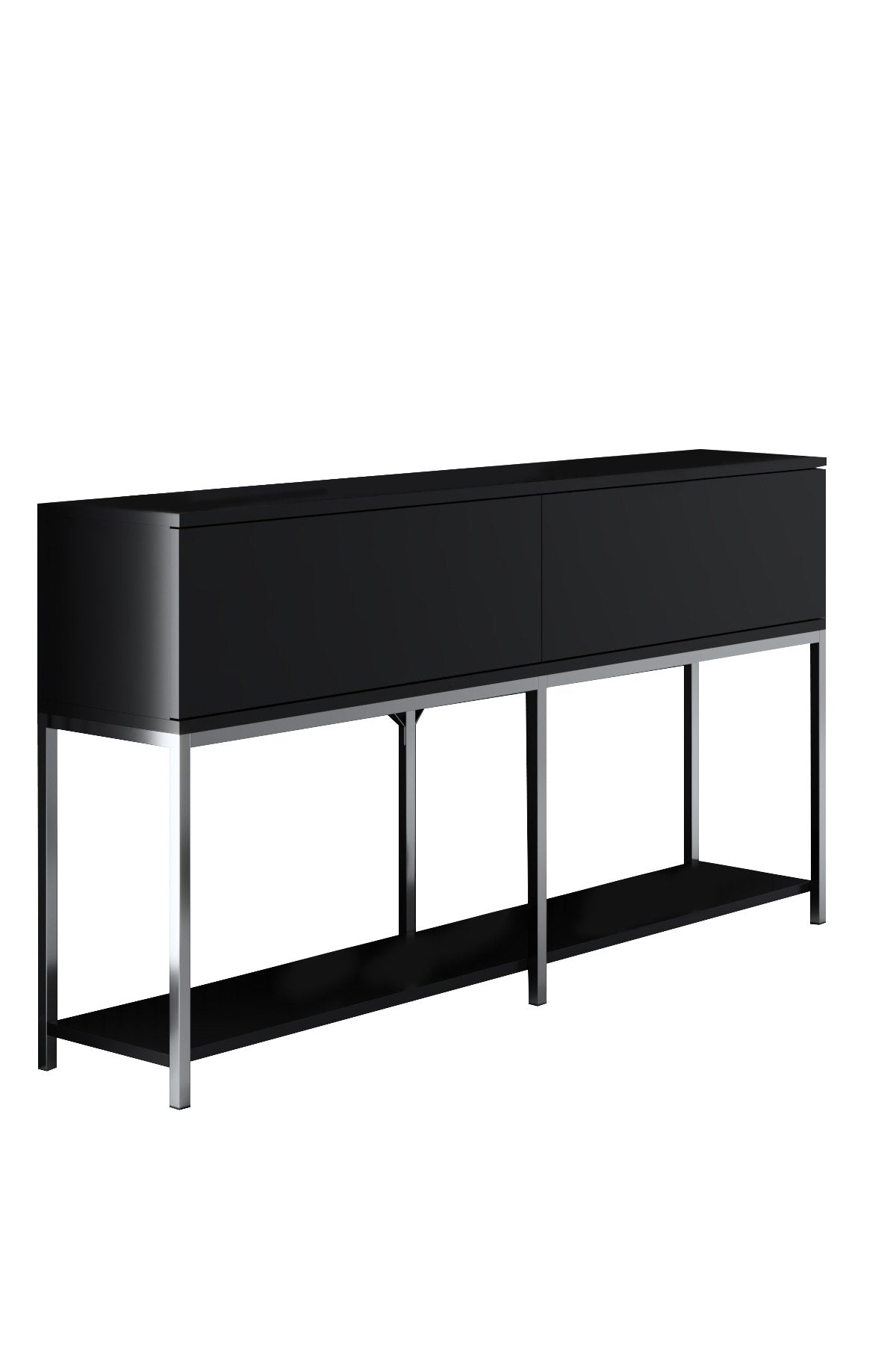 Furniture Set Black Lord - Coffee Table + TV Cabinet + Sideboard - Silver Frame