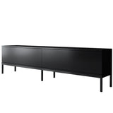 TV Meubels - TV Meubel Lord Zwart Melamine 180x47x30 cm - Dimehouse