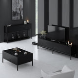 Furniture Set Black Lord - Coffee Table + TV Cabinet + Dresser - Black Frame