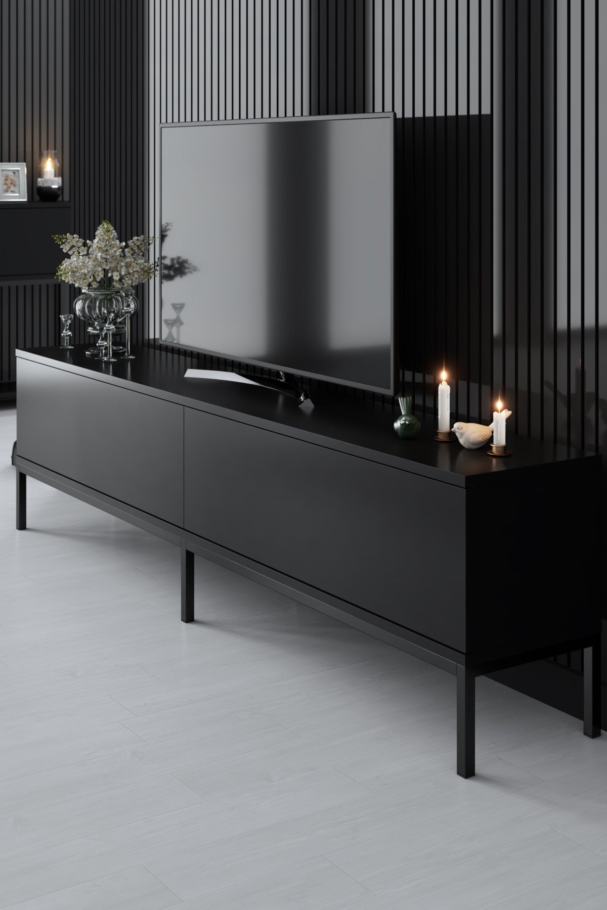 Furniture Set Black Lord - Coffee Table + TV Cabinet + Dresser - Black Frame
