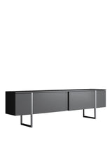 Furniture Set Anthracite Luxe - Coffee Table + TV Cabinet + Dresser - Silver Frame