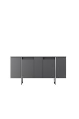 Furniture Set Anthracite Luxe - Coffee Table + TV Cabinet + Dresser - Silver Frame
