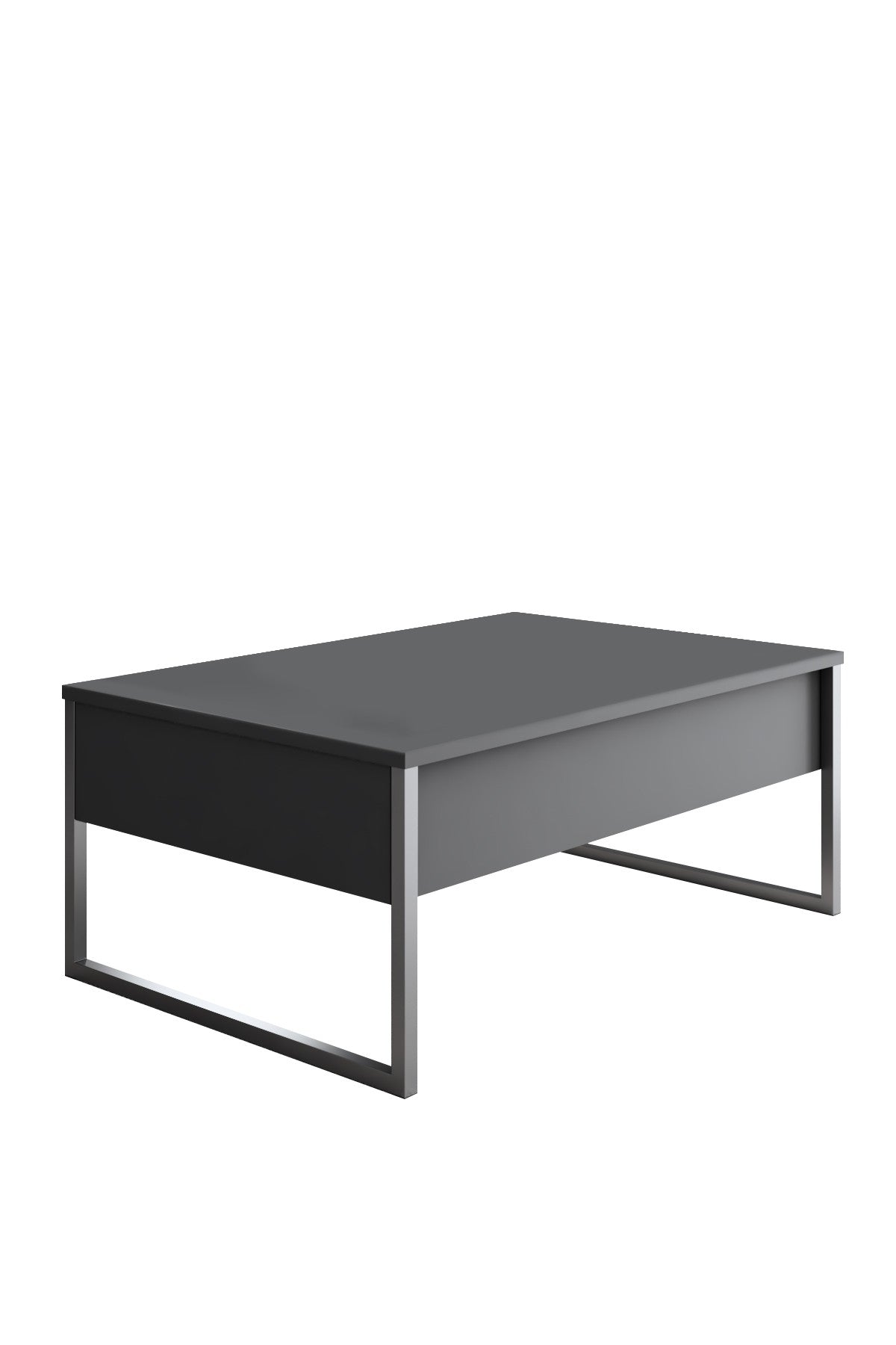 Furniture Set Anthracite Luxe - Coffee Table + TV Cabinet + Dresser - Silver Frame