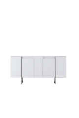 Furniture Set White Luxury - Coffee Table + TV Cabinet + Dresser Luxury - Silver Frame