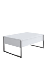 Furniture Set White Luxury - Coffee Table + TV Cabinet + Dresser Luxury - Silver Frame