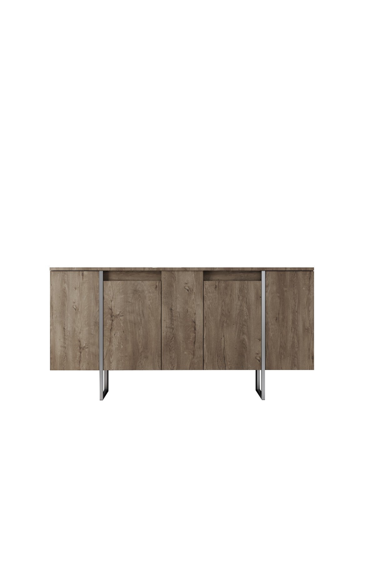 Furniture Set Walnut Luxe - Coffee table + TV cabinet + sideboard - Silver frame