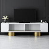 TV Meubels - TV Meubel Wit Bohem 180x50x30 - Gouden Frame - Dimehouse