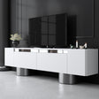 TV Furniture - TV Furniture White Bohem 180x50x30 - Silver Frame - Dimehouse