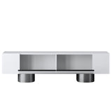TV Meubels - TV Meubel Wit Bohem 180x50x30 - Zilver Frame - Dimehouse