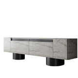 TV Meubels - TV Meubel Travertin Bohem 180x50x30 - Zwart Frame - Dimehouse