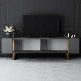 TV Meubels - TV Meubel Antraciet Yildiz 180x50x30 - Gouden Frame - Dimehouse