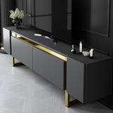 TV Meubels - TV Meubel Antraciet Yildiz 180x50x30 - Gouden Frame - Dimehouse