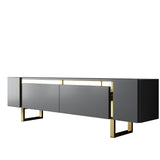 TV Meubels - TV Meubel Antraciet Yildiz 180x50x30 - Gouden Frame - Dimehouse