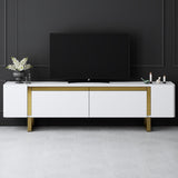 TV Meubels - TV Meubel Wit Yildiz 180x50x30 - Gouden Frame - Dimehouse