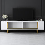 TV Meubels - TV Meubel Wit Yildiz 180x50x30 - Gouden Frame - Dimehouse