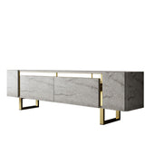 TV Meubels - TV Meubel Travertin Yildiz 180x50x30 - Gouden Frame - Dimehouse