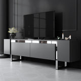 TV Meubels - TV Meubel Antraciet Yildiz 180x50x30 - Zilver Frame - Dimehouse