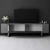 TV Meubels - TV Meubel Antraciet Yildiz 180x50x30 - Zilver Frame - Dimehouse
