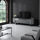TV Meubels - TV Meubel Antraciet Yildiz 180x50x30 - Zilver Frame - Dimehouse