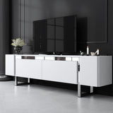 TV Meubels - TV Meubel Wit Yildiz 180x50x30 - Zilver Frame - Dimehouse