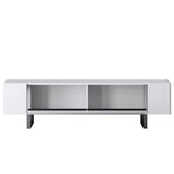 TV Meubels - TV Meubel Wit Yildiz 180x50x30 - Zilver Frame - Dimehouse