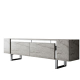 TV Meubels - TV Meubel Travertin Yildiz 180x50x30 - Zilver Frame - Dimehouse