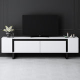 TV Meubels - TV Meubel Wit Yildiz 180x50x30 - Zwart Frame - Dimehouse