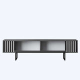 TV Meubels - TV Meubel Antraciet Chrome Line 180x48x30 - Zwart Frame - Dimehouse