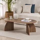 Melina coffee table oval walnut 120 cm Melamine-coated wood composite