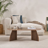 Melina coffee table oval walnut 120 cm Melamine-coated wood composite