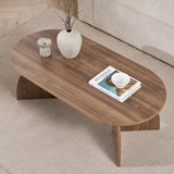 Melina coffee table oval walnut 120 cm Melamine-coated wood composite