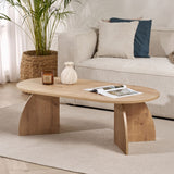 Melina coffee table oval in sapphire oak look Melamine-coated wood