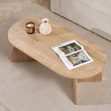 Melina coffee table oval in sapphire oak look Melamine-coated wood
