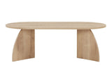 Melina coffee table oval in sapphire oak look Melamine-coated wood