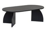 Melina salontafel ovaal in houtzwart 120 cm Melamine gecoat houtcomposiet