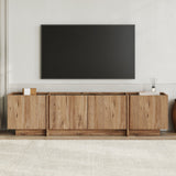 Lowen TV cabinet in oak look 180 cm Atlantic Pine and anthracite melamine wood