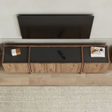 Lowen TV cabinet in oak look 180 cm Atlantic Pine and anthracite melamine wood
