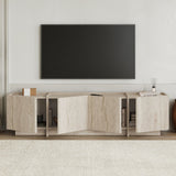 Lowen TV cabinet travertine 180 cm Melamine-coated wood