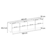 Lowen TV cabinet travertine 180 cm Melamine-coated wood