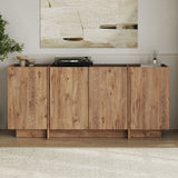 Dorma side table in oak look 180 cm Atlantic Pine and anthracite Melamine coated wood