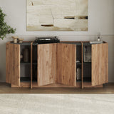 Dorma side table in oak look 180 cm Atlantic Pine and anthracite Melamine coated wood
