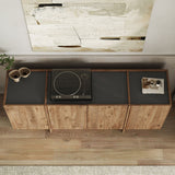 Dorma side table in oak look 180 cm Atlantic Pine and anthracite Melamine coated wood