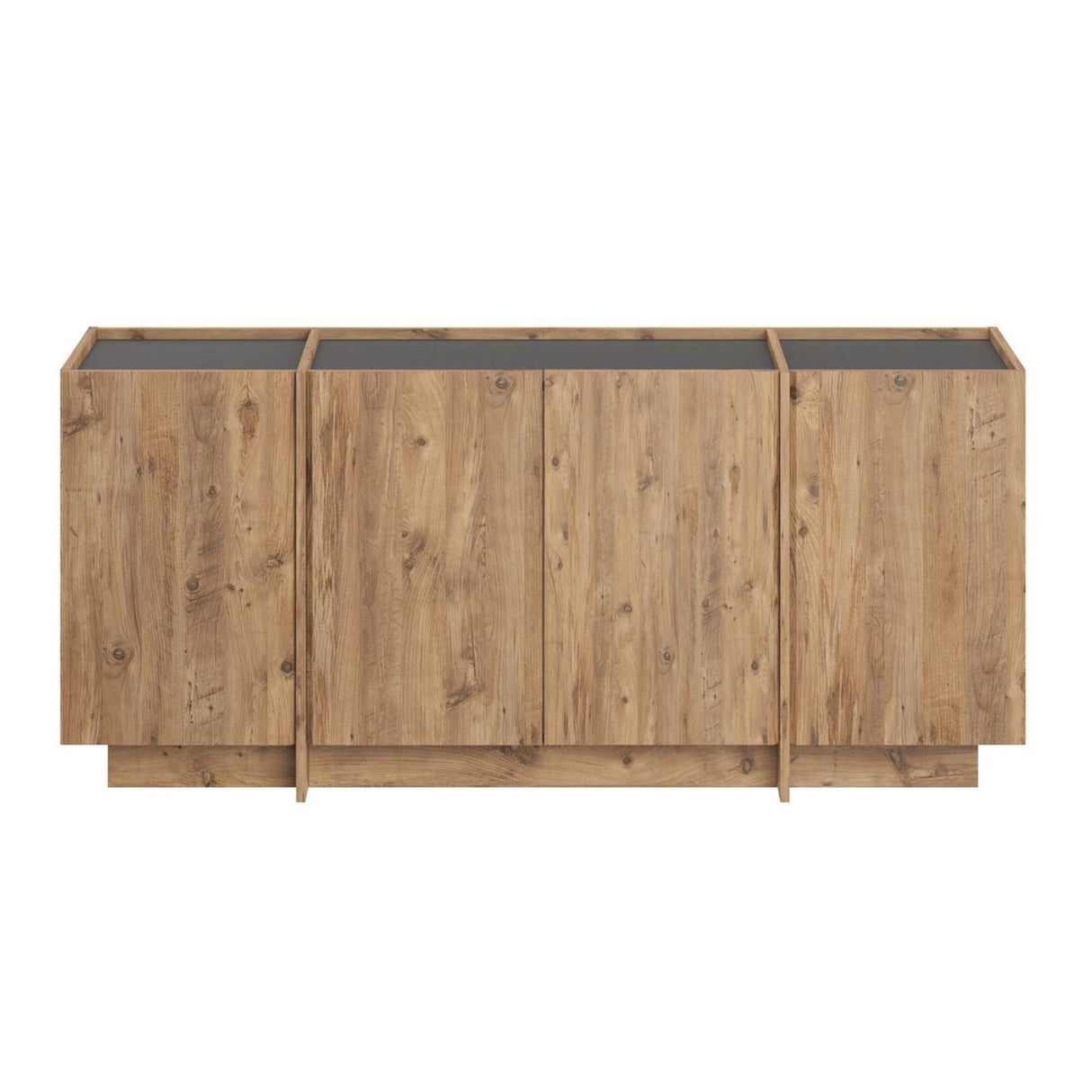Dorma side table in oak look 180 cm Atlantic Pine and anthracite Melamine coated wood