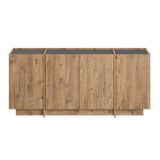 Dorma side table in oak look 180 cm Atlantic Pine and anthracite Melamine coated wood