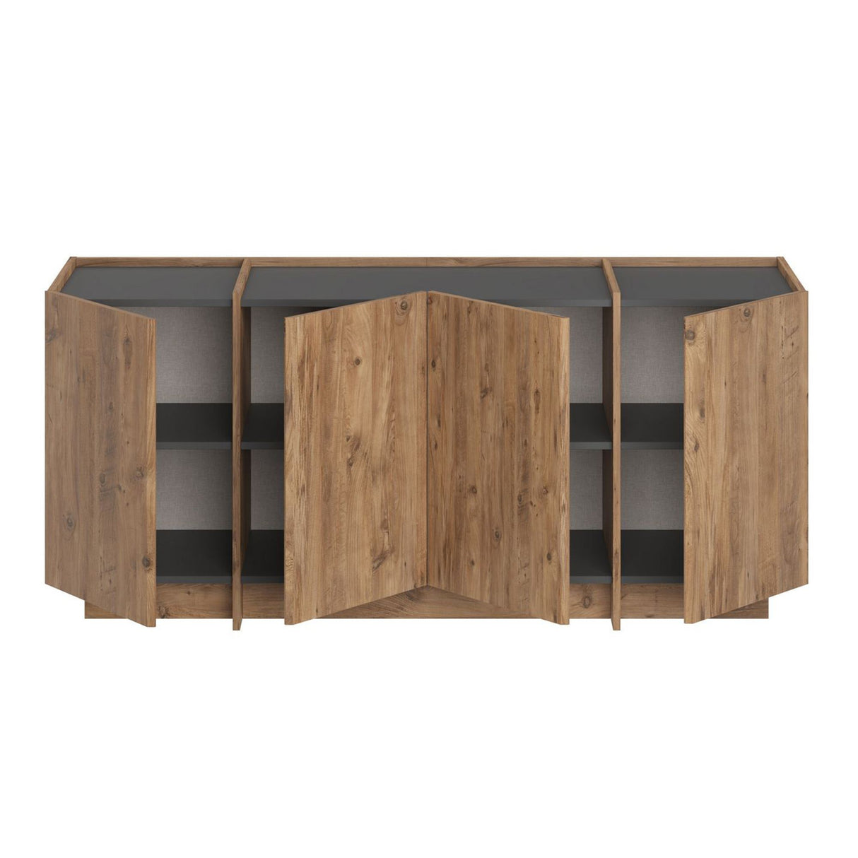 Dorma side table in oak look 180 cm Atlantic Pine and anthracite Melamine coated wood